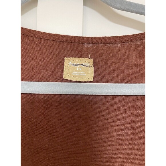 Free People Midi Dress Trop Belle Brown Cotton size L NWOT - Picture 7 of 11